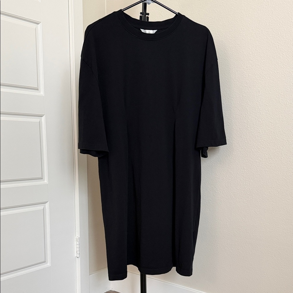 H&M MAMA Maternity Black Cotton T-Shirt Dress Short Sleeve